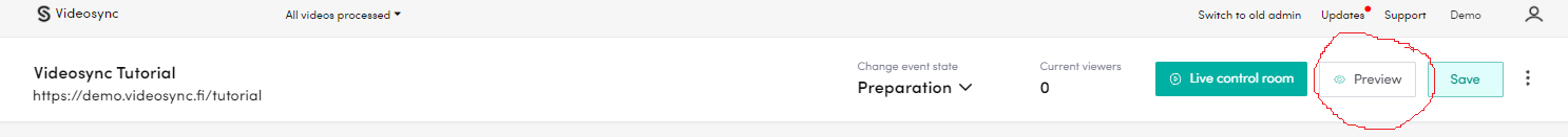 Preview link location